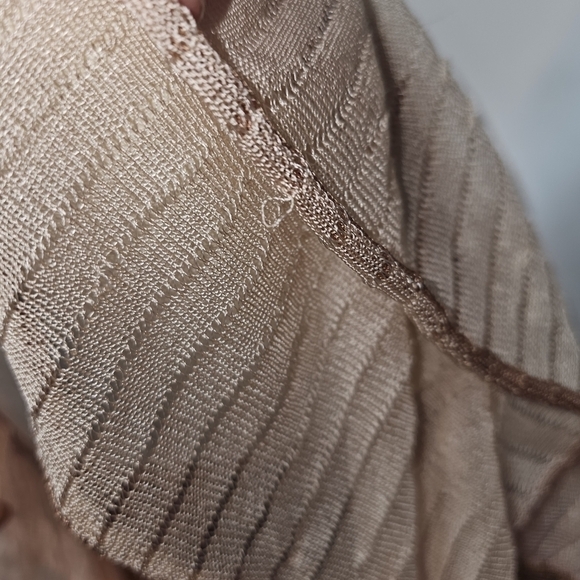 MISSONI Womens Side Ruffle square neckline tan & Cream sz 40 - Picture 6 of 9